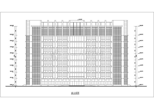 某地区九层综合办公楼建筑设计方案-图一