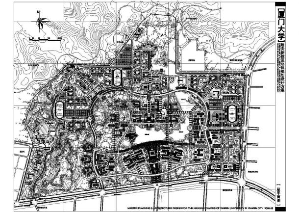 厦门大学翔安新校区总体规划设计方案平面图-图一