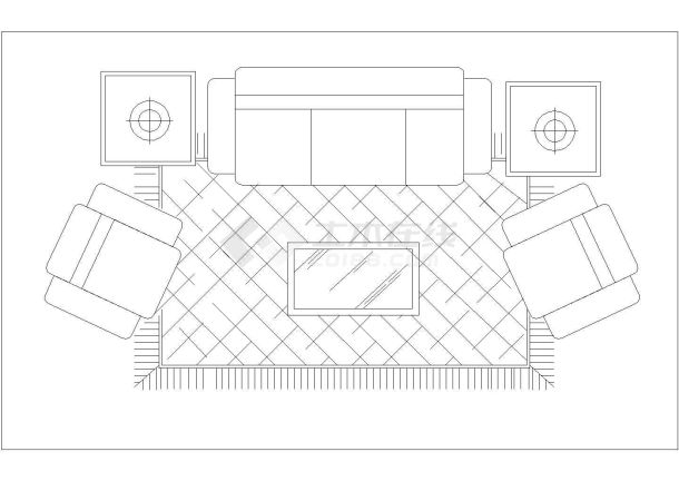 建筑室内装修设计沙发组合及床平立面图CAD汇总-图二
