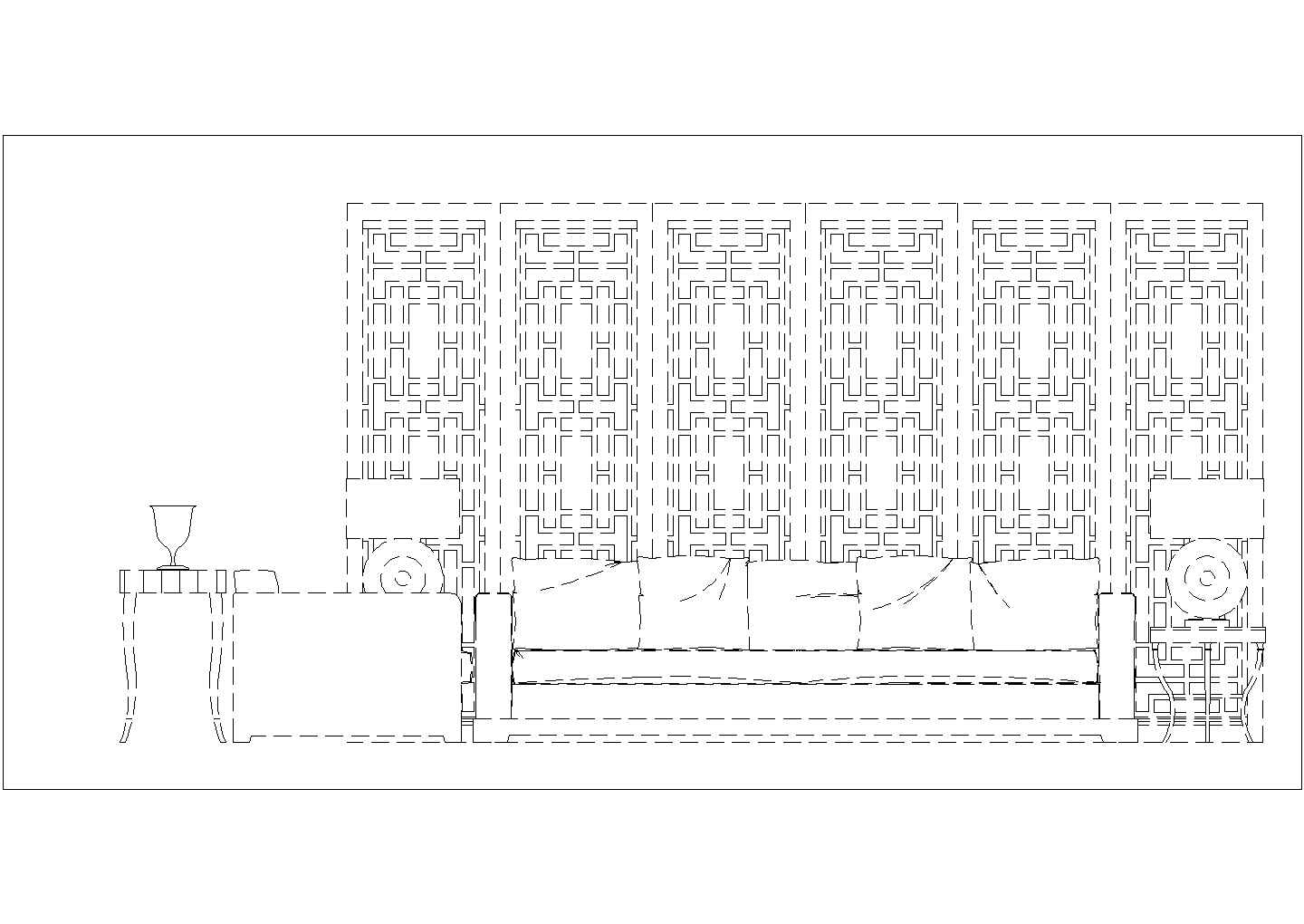 建筑室内装修设计沙发组合及床平立面图CAD汇总