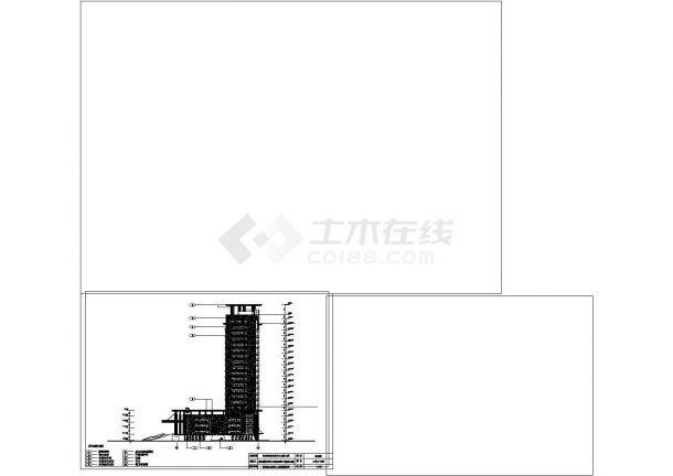 某地二十一层行政中心幕墙建筑施工图-图一