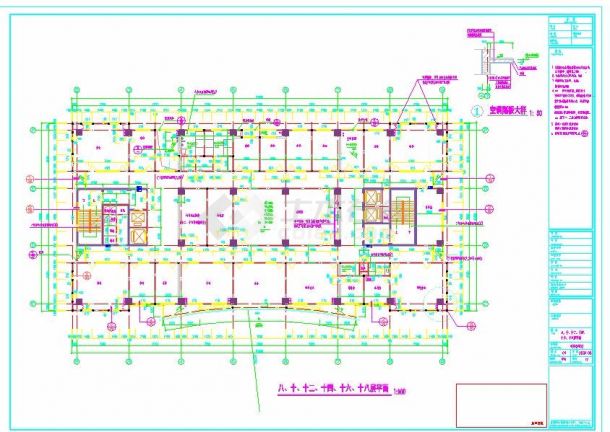 某地大型二十层办公楼建筑施工图-图二