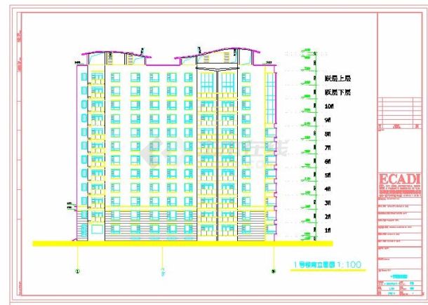 某地大型广场办公及商业区建筑设计图-图一