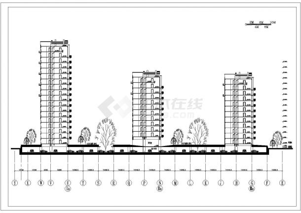 高层住宅小区总平面布置图和单体建筑方案筑图-图二