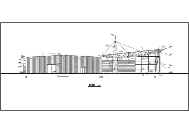 某地大型汽车展厅建筑施工图-图二