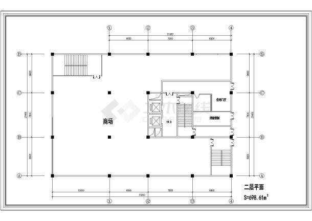 某地大厦建筑设计方案图（共4张）-图一