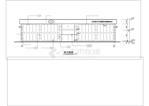 某地汽车展厅建筑设计方案图-图一