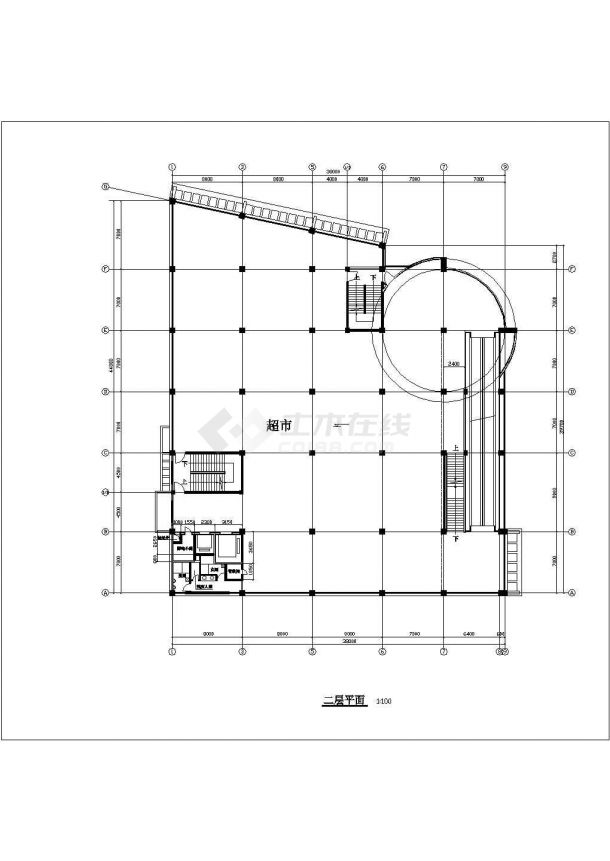 某地大型超市建筑设计方案图-图二