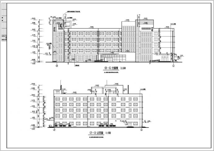 某地区五层框架结构疗养院建筑设计方案_图1