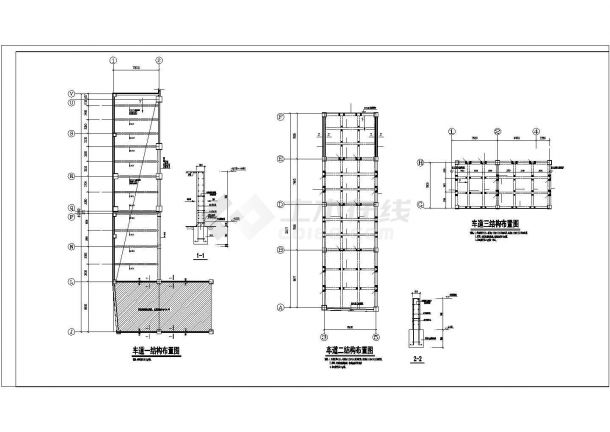 33层框架结构和框肢剪力墙结构住宅楼结构施工图-图二