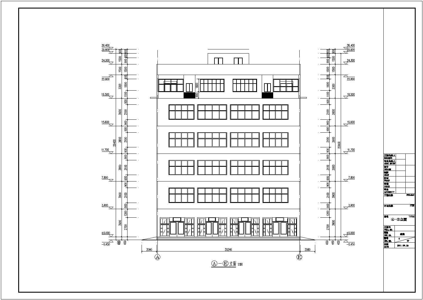 陕西省大荔县六层框架结构双拼住宅建筑施工图