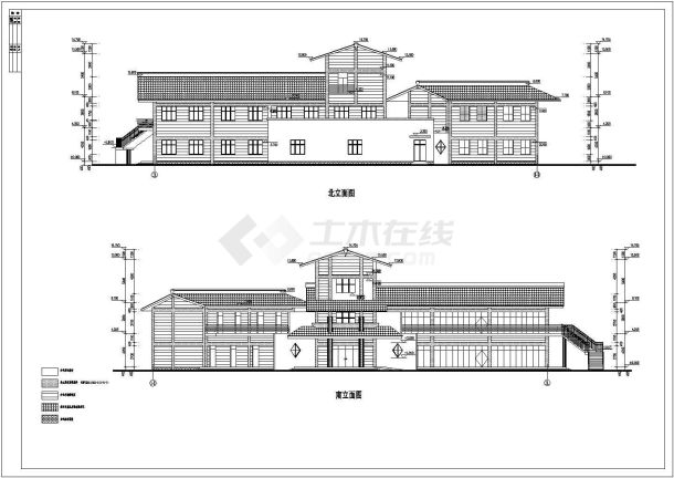 某高速公路服务区三层综合楼建筑设计施工图-图一