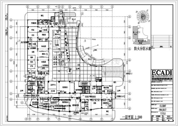 上海胸科15层框架剪力墙结构医院平面布置方案图-图一