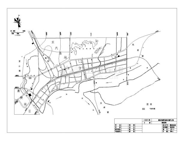 某市区燃气输配课程设计图CAD规划详图-图一