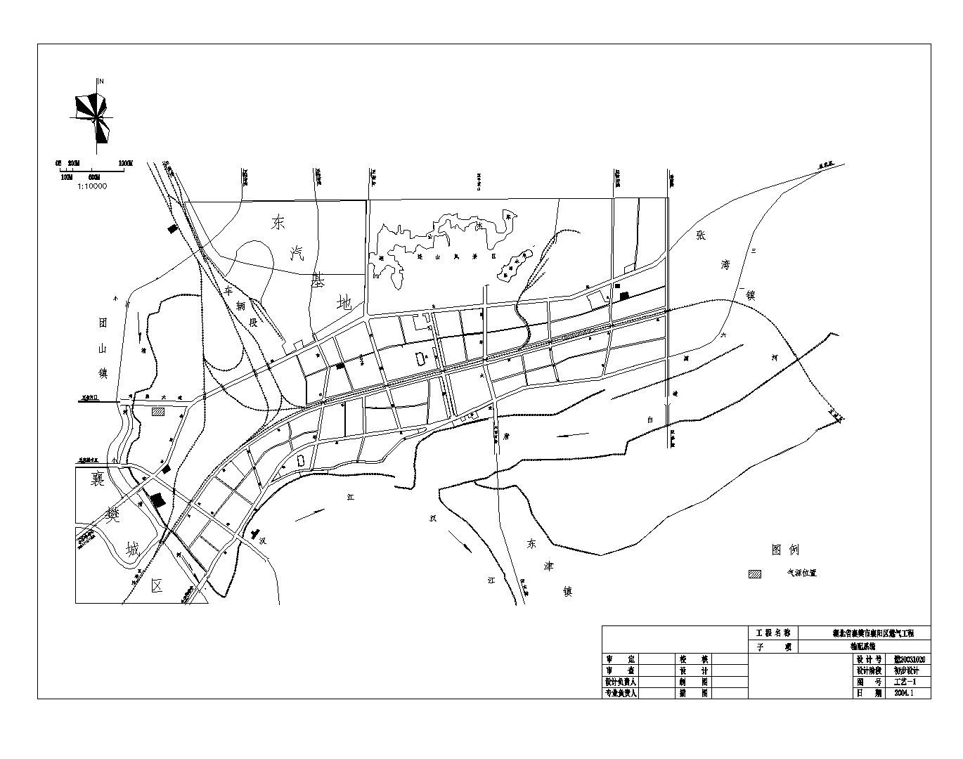 某市区燃气输配课程设计图CAD规划详图