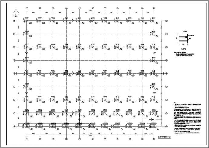 64m双联跨车间图钢结构施工图纸_图1