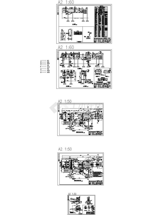 四川某县城市生活污水处理水利设计cad图纸-图一