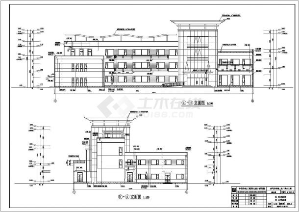 河南地区三层厂区综合办公楼建筑设计施工图-图一