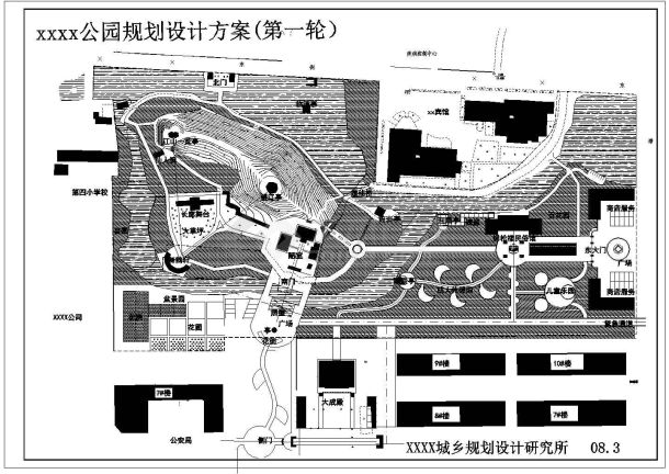 某著名公园规划设计第一轮总平面图-图一