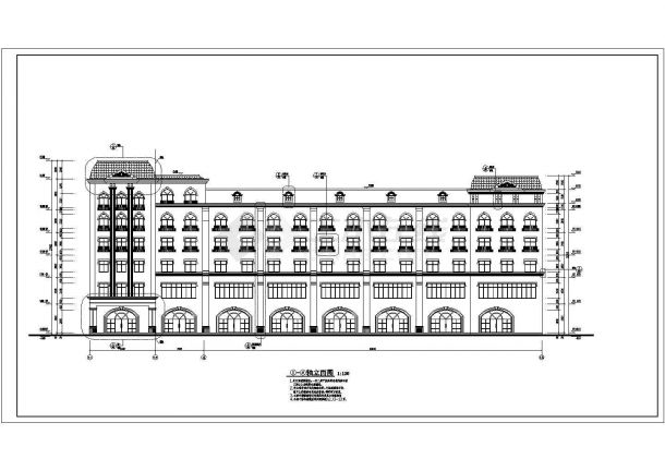 某地6层框架结构酒店施工设计图纸-图一