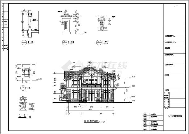某地区二层带阁楼别墅建筑设计施工图-图一