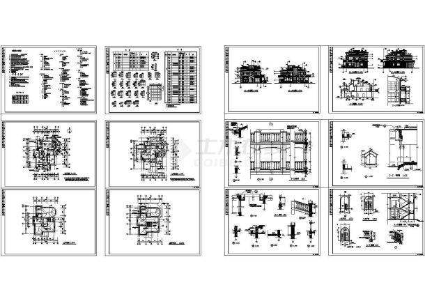 3层仿古别墅全套建筑设计施工图-图一