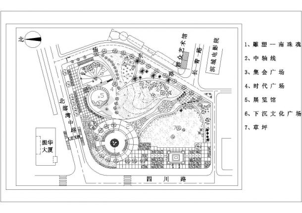 本资料为某广场规划建筑设计图纸 资料内容包括:建筑平面图等内容详实