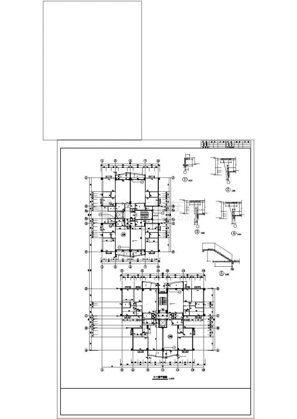 某地高层中心区商住楼建筑设计图-图二