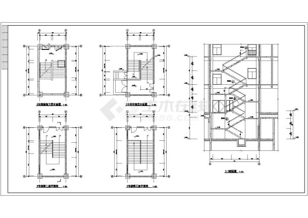 某地全套商住楼（带人防）建筑设计图-图一