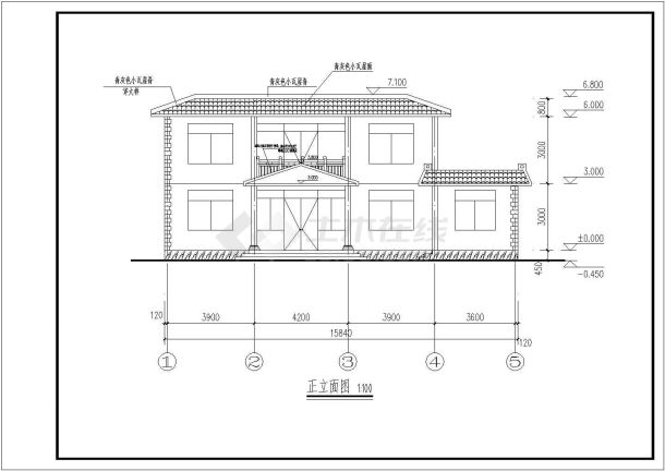 某地农村二层住宅楼建筑设计施工图（含结构设计）-图一