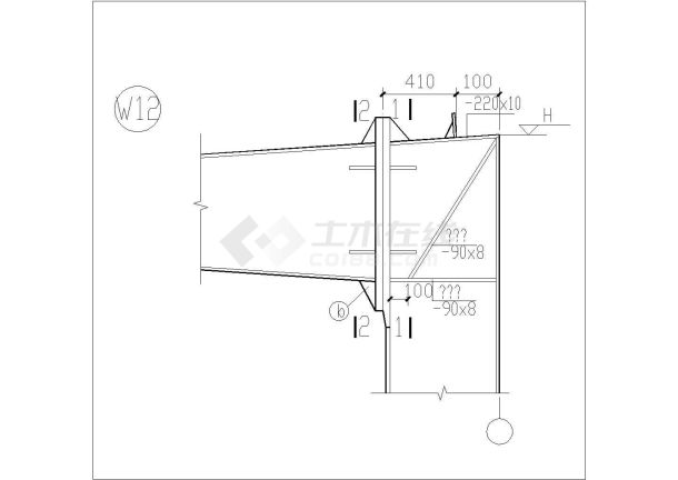 岳阳边梁柱CAD大样构造节点图-图二