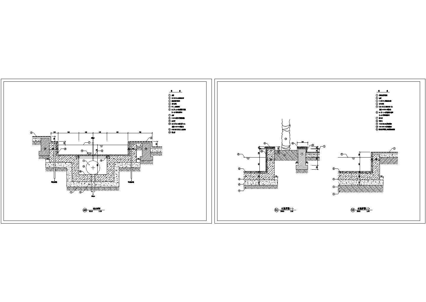 某带有至过滤系统的喷泉水池详图