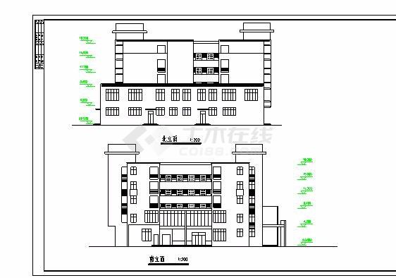 某地高层中学综合楼及宿舍方案设计图-图一