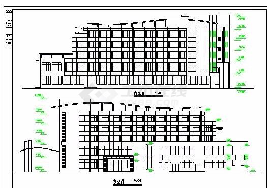 某地高层中学综合楼及宿舍方案设计图-图二