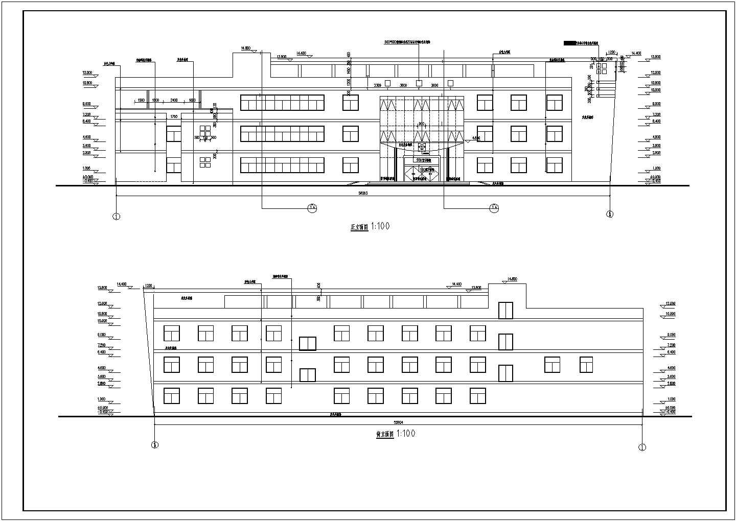 某地区三层砖混结构宾馆建筑设计施工图