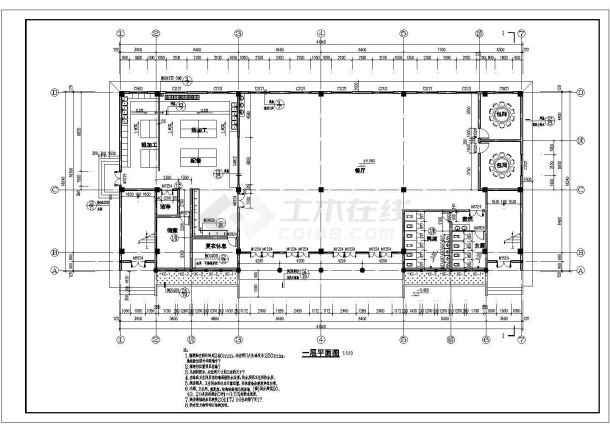 某地区二层商务餐厅建筑设计施工图-图二