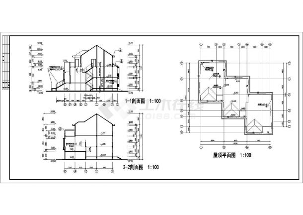 某小区三层联排别墅建筑设计施工图-图二