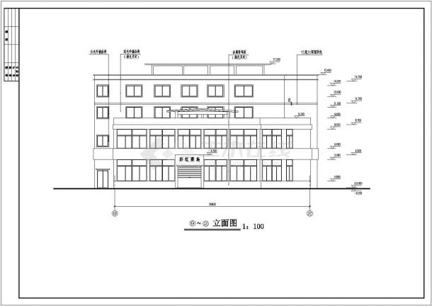 某地区四层菜市场综合楼建筑设计施工图-图二