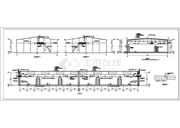 某地区单层粮食平房仓建筑设计施工图-图二