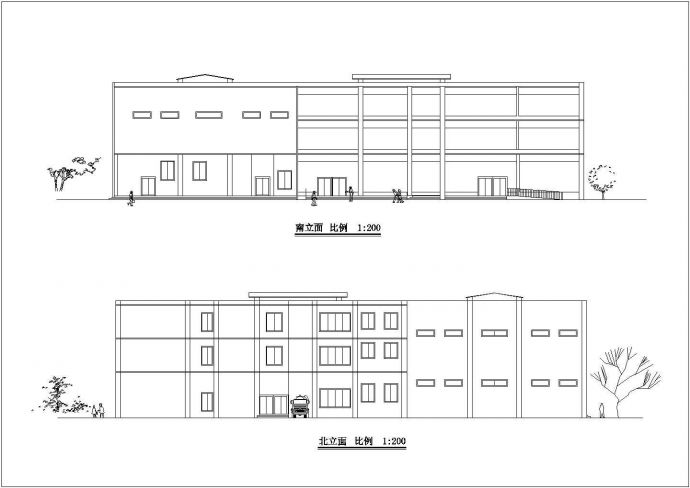 某地区带咖啡厅三层展览馆建筑设计方案_图1