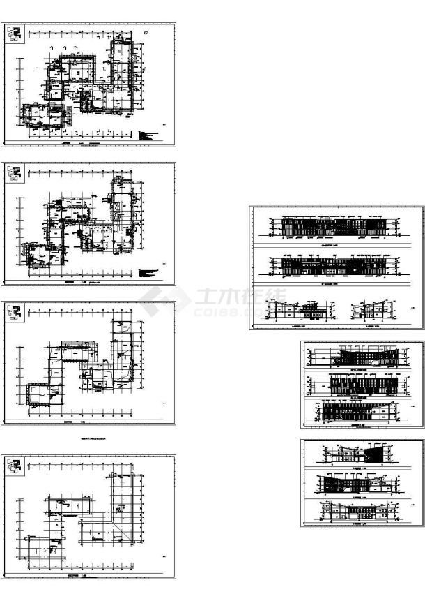 长69.8米 宽45.6米 三层茶楼建筑设计图.-图一