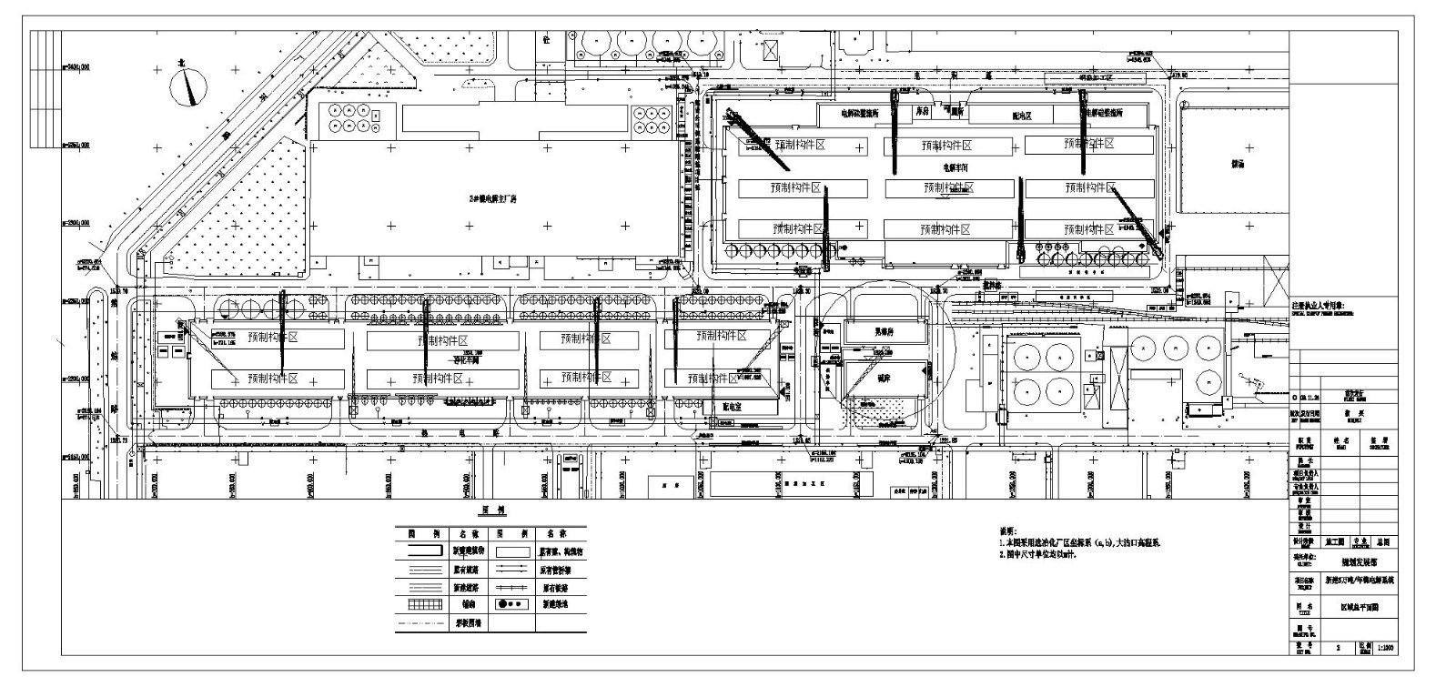 某市镍电解系统及净化系统施工区域总平面图CAD规划详图