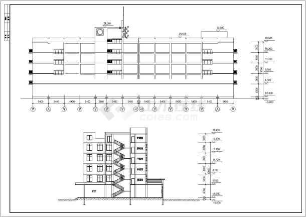 某地区五层中学综合教学楼建筑设计方案-图二