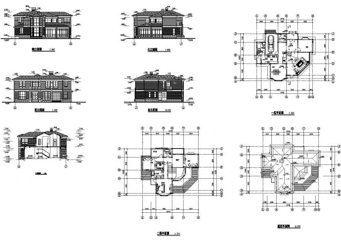 某二层独栋现代风格别墅CAD图纸设计_图1