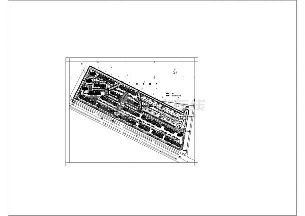 南方城市某居住小区规划设计总平布置图-图一