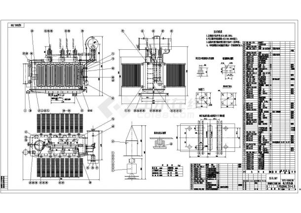 SFZ11-12500/35电力变压器总装图-图一