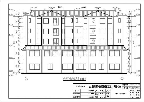 某地区五层教师宿舍楼建筑设计施工图-图二