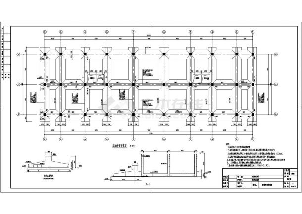某地五层框架结构办公楼结构设计施工图（柱下条形基础）-图二