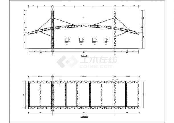 某收费站管桁架天棚结构方案-图二