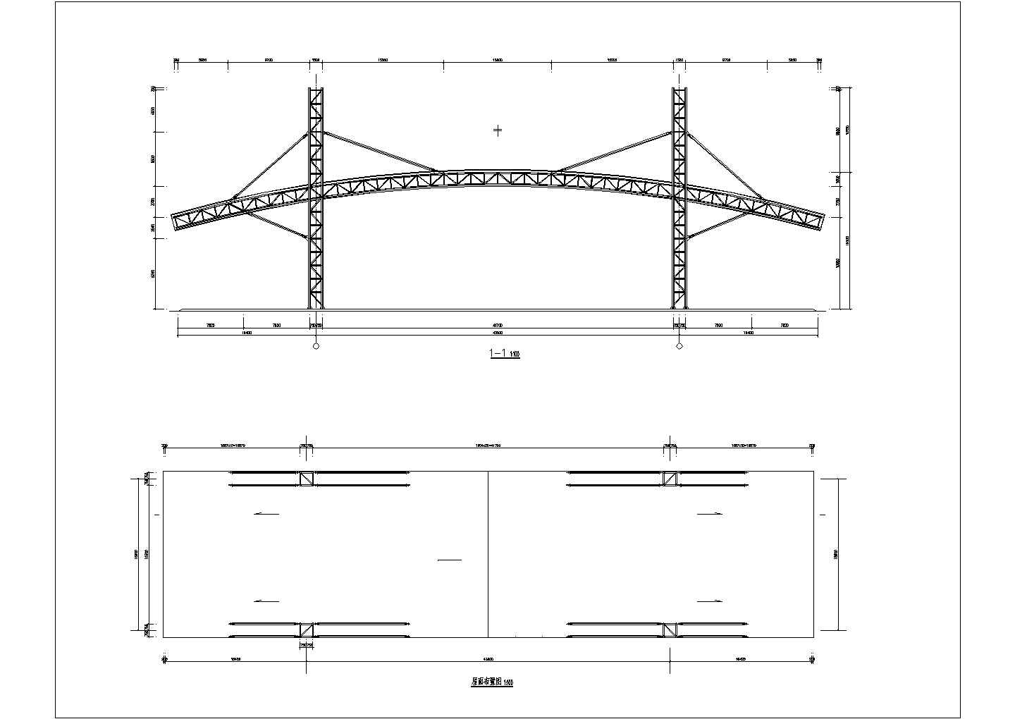 某收费站管桁架天棚结构方案